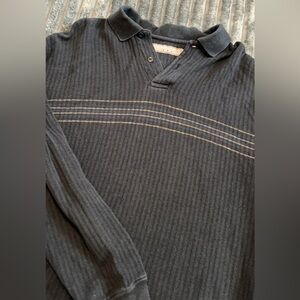 Pierre Cardin Dark Gray Striped Dress Shirt